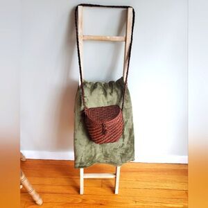L.J.S vintage woven basket cross body bag